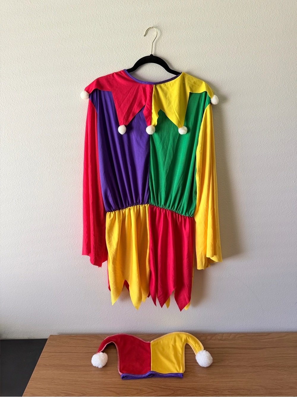 Rubie’s Multicolor Jester Costume with Pom-Pom Hat